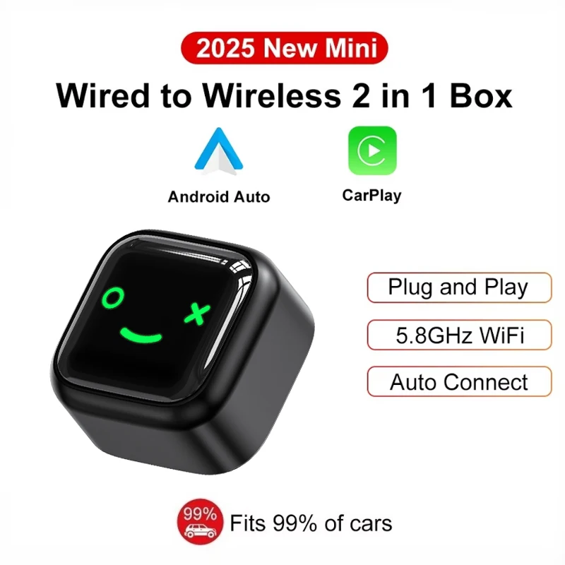 NEUE 2-in-1 Wireless CarPlay Android Auto Adapter USB Dongle Smart Mini Box Plug Und Play Für VW Toyota Nissan Honda Ford Benz Image