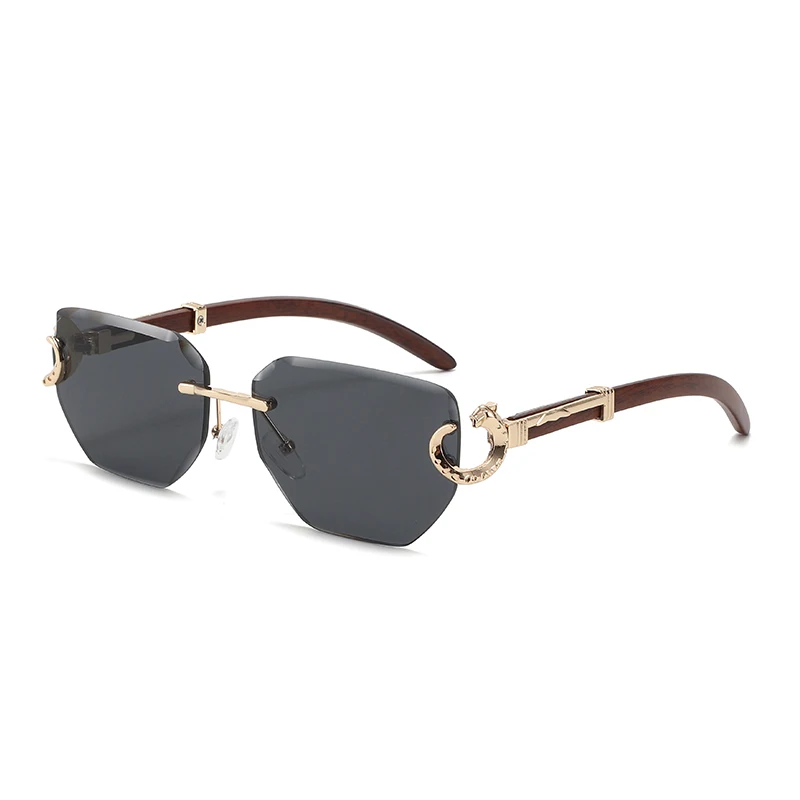 Modische randlose Cat-Eye-Sonnenbrille für Damen, klassische Leoparden-Sonnenbrille, beliebte einfache Sonnenbrille mit kleinem Rahmen, Outdoor-Accessoire, Brillen Image