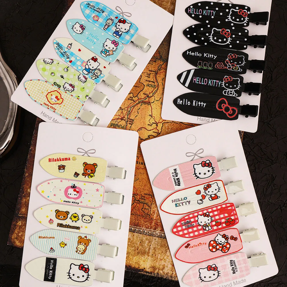 5 Stück/Set Hello Kitty Kawaii Accessoires Haarspangen für Mädchen Französische Haarnadeln Y2k Accessoires Trendige Haarspangen