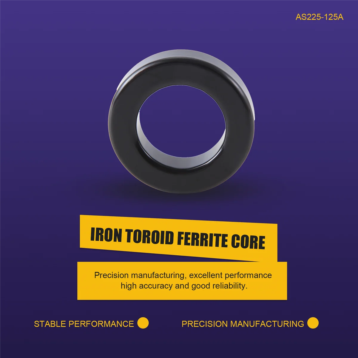 2025+Transformator Drosselspule Teile Toroid Ferritkern AS225-125A Schwarz Image