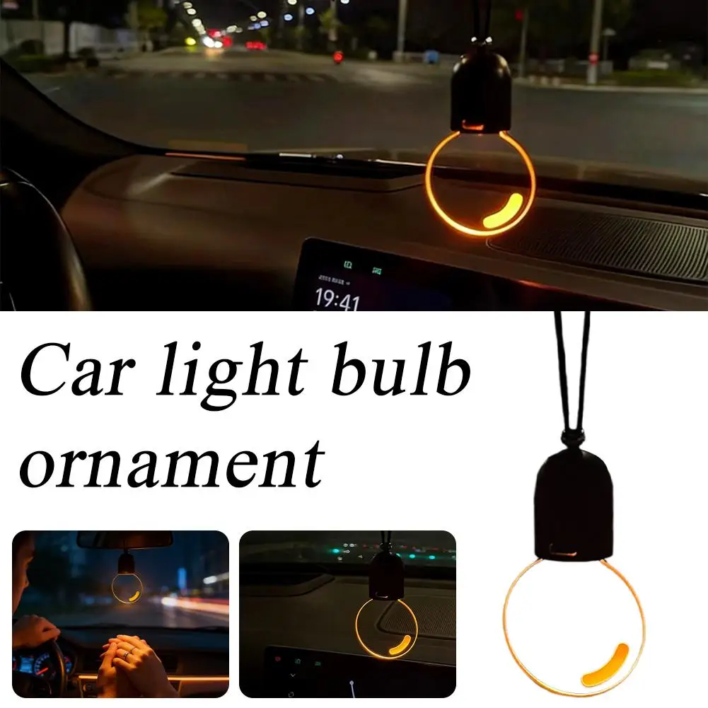 Retro-Glühbirne Auto-Hängeleuchte 3 Helligkeitsstufen Atemmodus Acryl Vintage Deko Auto-Ambientebeleuchtung Innenraumzubehör