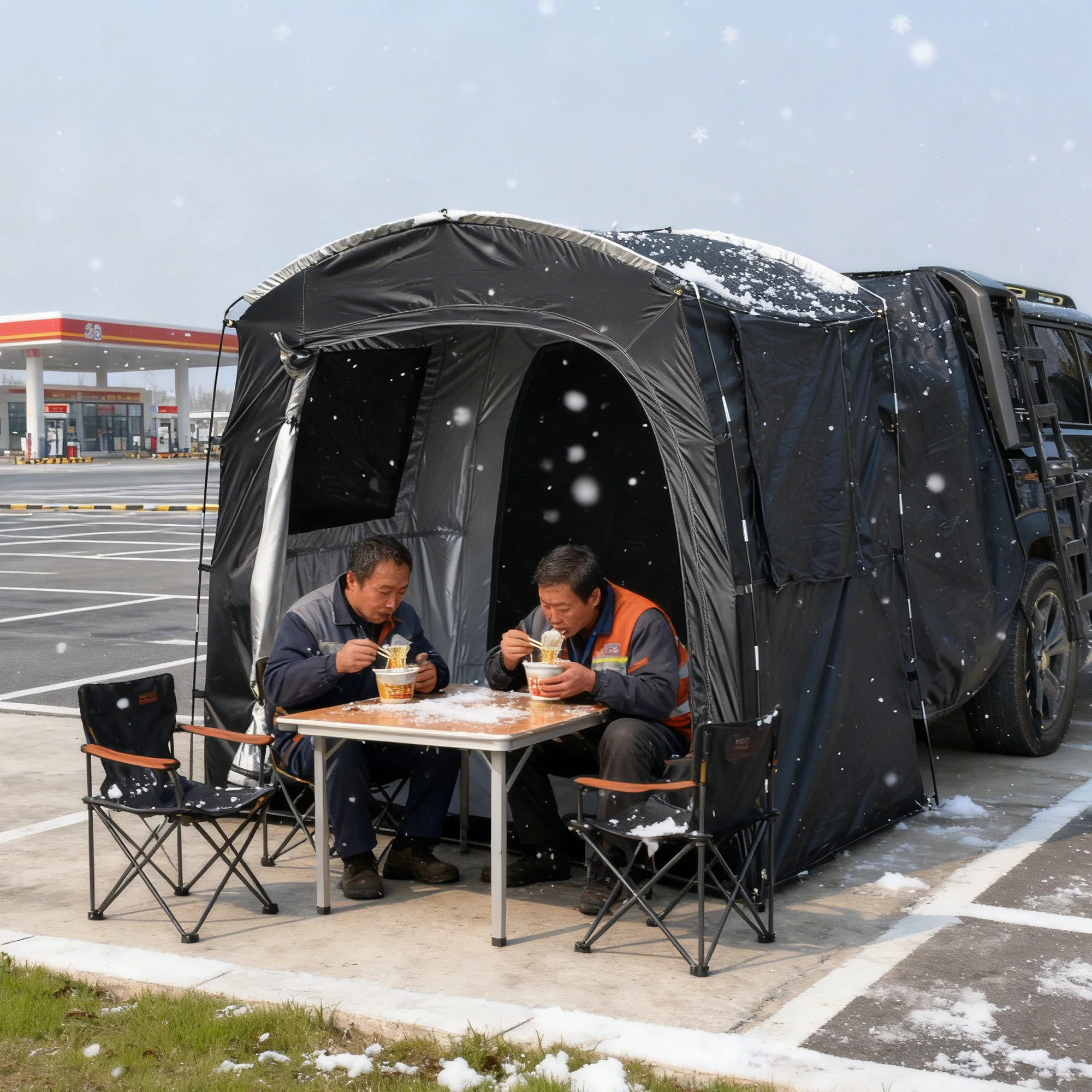 2-3-Personen-SUV-Heckklappenzelt mit Bildschirmfenster für schnelle Ruhe bei Servicegebieten, Tankstellen und Campingausflügen Image