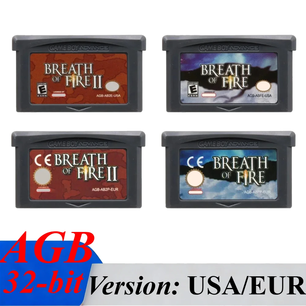# # Breath of Fire Serie GBA Spiel 32-Bit Videospiel-Kassette Konsolenkarte Breath of Fire 2 für GBA NDS USA EUR Version Image