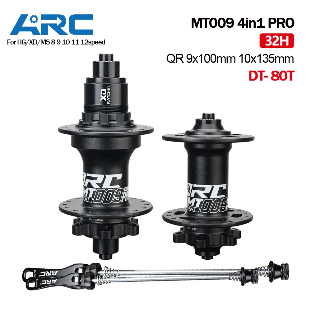 ARC MT009 Pro 4-in-1 BOOST Mountainbike-Nabe, Leichtgewichtige Scheibenbremse, QR-Steckachse, 80T MTB Fahrradnabe, Fahrradzubehör Image