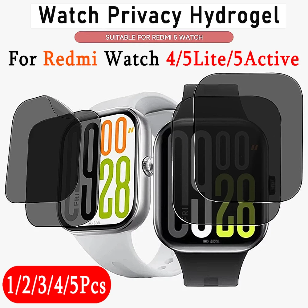 Watch Privacy Hydrogel-Folie für Xiaomi Redmi Watch4 Watch5 Lite Watch 5 Active Displayschutzfolie 1/2/3/4/5 Stück für Watch 4 5