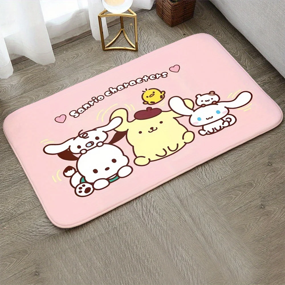1 Stück Premium-Frottee-Fußmatte, rutschfeste Bodenmatte mit Sanrio-Cartoon-Charakter-Design, weich und bequem Image