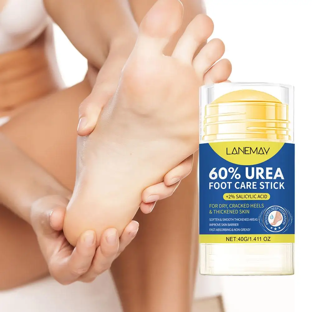 60 % Urea-Fußpflegestift mit 2 % Salicylsäure für trockene, rissige Fersen, intensive Reparatur, Hornhautentferner, 40 g, Fußpflege, 1/3 Stück Image