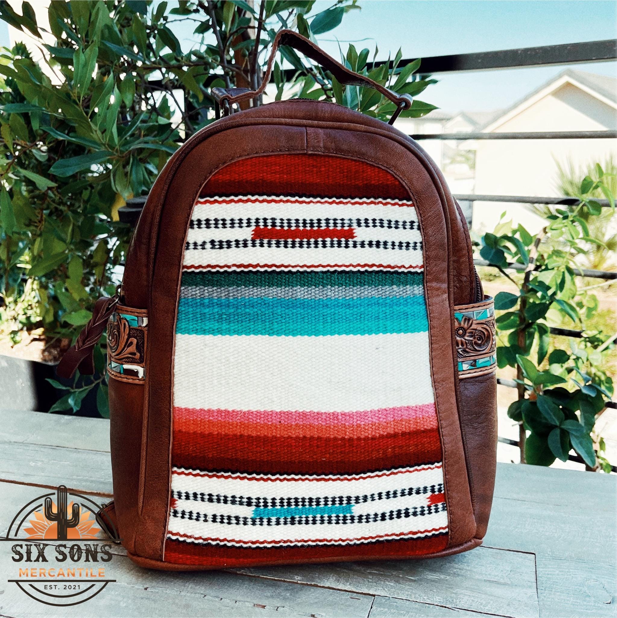 Zaino in pelle da donna, zaino in pelle con borsa, zaino in pelle, borsa western, piccolo zaino in pelle, zaino in pelle di mucca, borsa in pelle di m