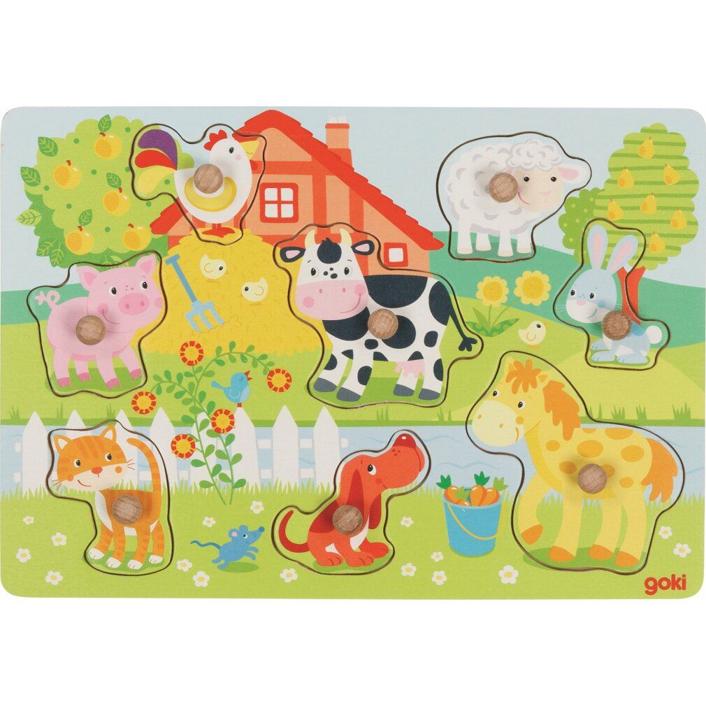 goki puzzle in legno animali della fattoria 1 St