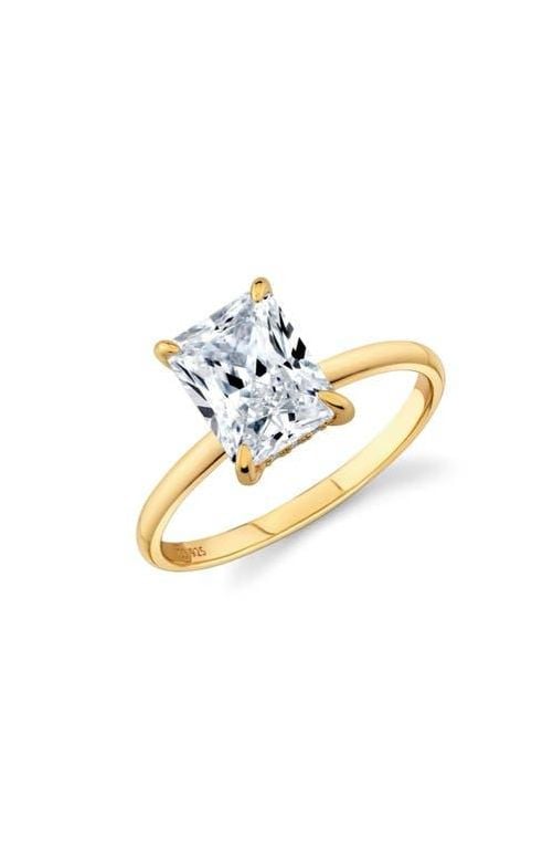 Radiant Cut Cubic Zirconia Solitaire Ring - White - Crislu Rings