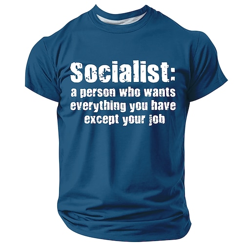 Lustiges politisches Herren-T-Shirt mit dem Aufdruck „Sozialist Definition", konservativer, antisozialistischer Grafikprint, marineblau, Used-Look, patriotisches Geschenk, Größen S-5XL Image