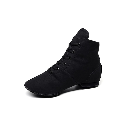 Damen Rote Schnür-Tanzschuhe für Mädchen, flache Jazzstiefel mit weicher Sohle für Ballett, Modern Dance und Training, leichte und bequeme Tanzschuhe für drinnen Image