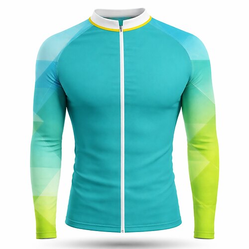 Herren Regulär Anti UV Shirt T-Shirt zum Schwimmen Geometrisch Farbverlauf UPF50 UV Schutz Schnelltrocknend Langarm Bademode Schutz gegen Hautausschlag Surfen Kanufahren Strand Sommer Image