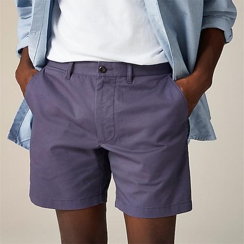 Herren Schicke Shorts Geschäft Tasche Einfach Komfort Atmungsaktiv Kurz Lässig Outdoor Urlaub Urlaub Streetwear Weiß Hellgrün Unelastisch Image