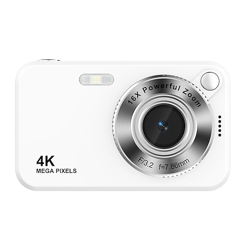 4K-Digitalkamera (64 MP) für Fotografie, Autofokus-Vlogging-Kamera für YouTube, 16-facher Zoom, Kompaktkamera für Schüler, Anfänger und Jugendliche, tragbare Point-and-Shoot-Kamera mit Blitz und