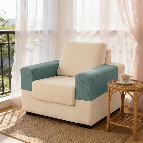 Armlehnenbezüge für Stühle und Sofas, Coucharmlehnenbezüge für Sofas, Armlehnenbezug aus Spandex-Jacquard, rutschfester Möbelschutz, waschbare Sesselüberzüge für Relaxsessel Image