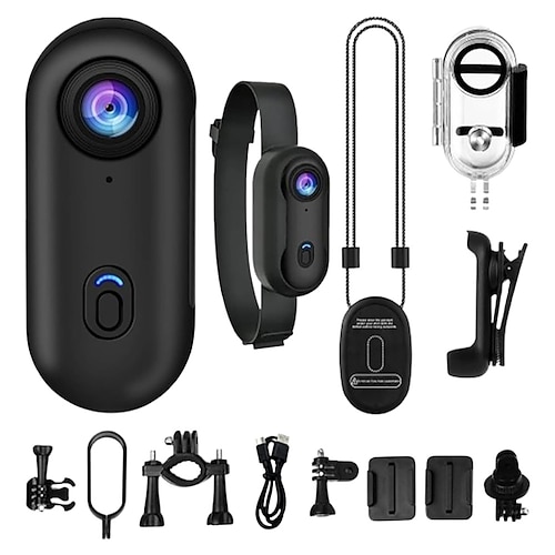Action-Kamera, wasserdichter 1080p-Handkamera-Camcorder, tragbarer Outdoor-Sport-Camcorder mit robustem Clip-Halterungsgehäuse und Freisprechfunktion, ideal für Motorradfahren, Radfahren, Wandern und