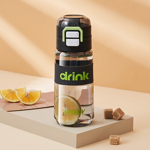 Doppelbecher für Studenten, tragbarer Trinkbecher für draußen, mit Ein-Knopf-Pop-up-Deckel, 700 ml Trinkbecher mit Strohhalm, tragbarer Trinkbecher für draußen Image