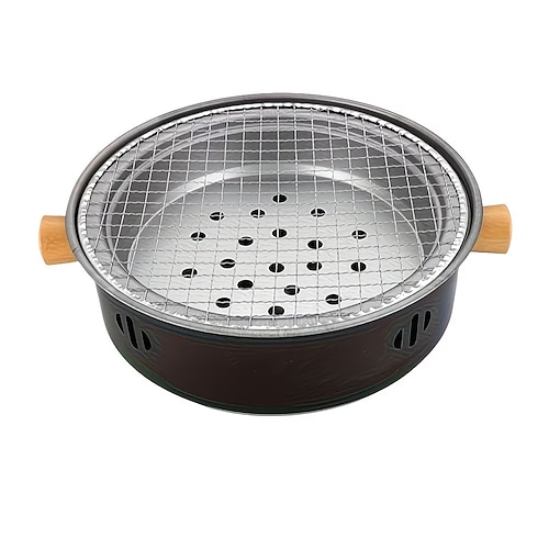 1 Set tragbarer Holzkohlegrills für Camping, Picknick, Teezubereitung und Kochen im Freien mit Grillzubehör; kompakte, einfach zu bedienende Holzkohlegrills für den Außenbereich Image