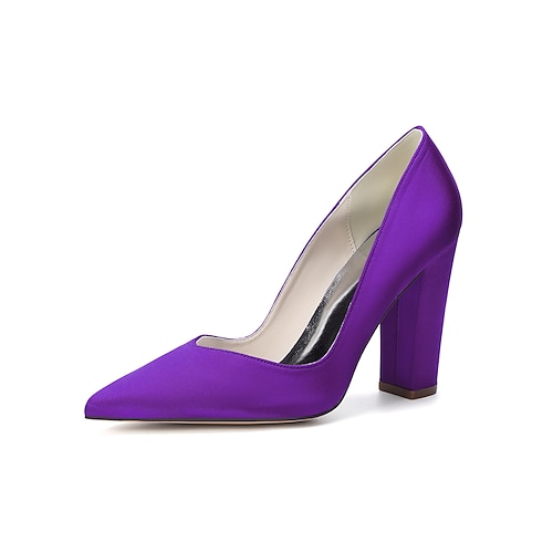 Marineblaue Damenpumps mit Blockabsatz, elegante Schuhe für die Mutter der Braut bei einer Hochzeit in der Stadt, bequeme Schuhe mit spitzer Zehenpartie und mittelhohem Absatz für formelle Anlässe Image