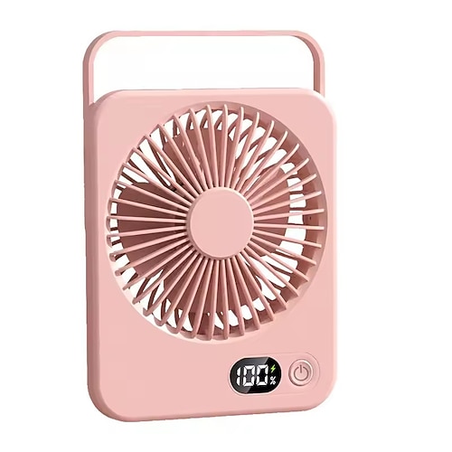 Tragbarer Tischventilator mit LED-Akkustandsanzeige, wiederaufladbarer Tischventilator, um 180° faltbarer Wandventilator, ultradünner, leiser USB-Ventilator für Büro, Reisen, Schlafzimmer und Küche Image