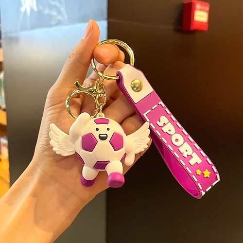 Kreativer Schlüsselanhänger für Fußball-Sommerspiele weltweit Geschenkbox, Fanartikel, kreativer Fußballanhänger, leichtes Metall Silikon-Schlüsselanhänger – Accessoire für Erwachsene und Kinder, um Image