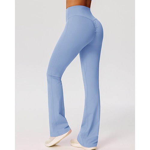 Damen Pilates-Hosen Yogahose Fitness-Leggings Hohe Taille Laufen Fitness Yoga Leggings Unterteile Einfarbig Schwarz Weiß Rosa Sport Sportkleidung Dehnbar Image