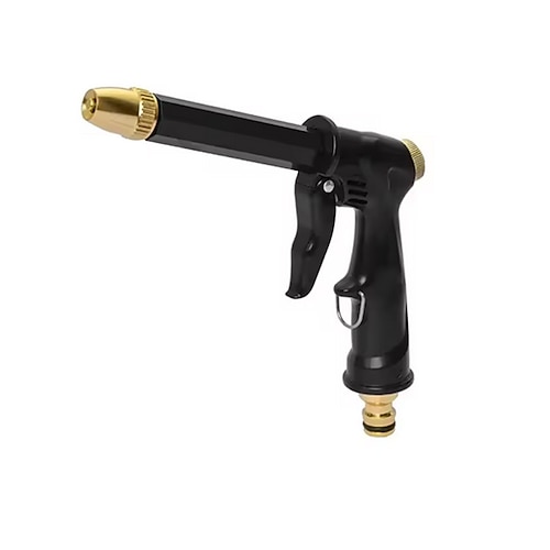 Hochdruck-Gartenschlauchdüse, robuste Metall-Wasserspritzpistole mit verstellbaren, rotierenden Düsenmustern, auslaufsicherer Schlauchsprüher für Autowäsche, Gartenbewässerung, Gehwegreinigung und Image