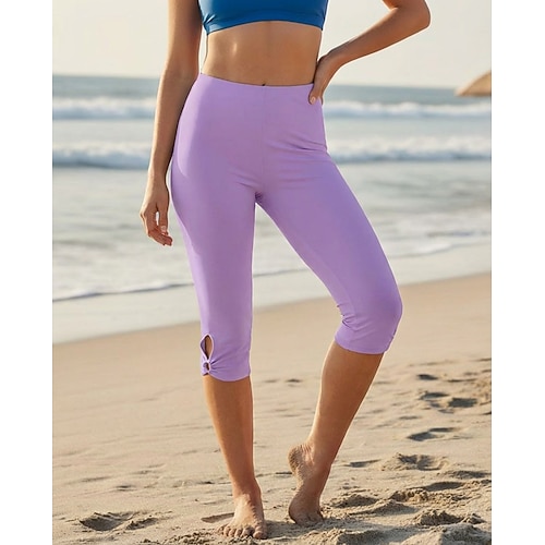 Damen Schlank Caprihose Leggings Urlaub Vintage Ethno-Stil Capris Hohe Taille Einfach Atmungsaktiv Dehnbar Urlaub Formell Straße Blau Schwarz Weiß Purpur Sommer Frühling Schmale Passform Image