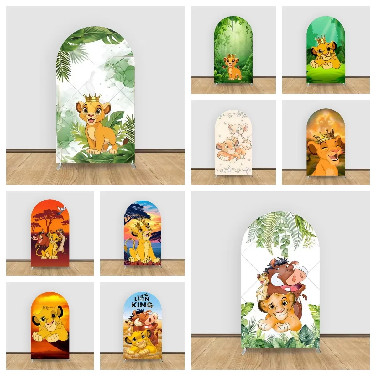 Copertura per Arco Decorativo Il Re Leone Simba, Sfondo per Feste di Compleanno per Bambini, Decorazione per Baby Shower, Sfondo Fotografico per Studio Fotografico