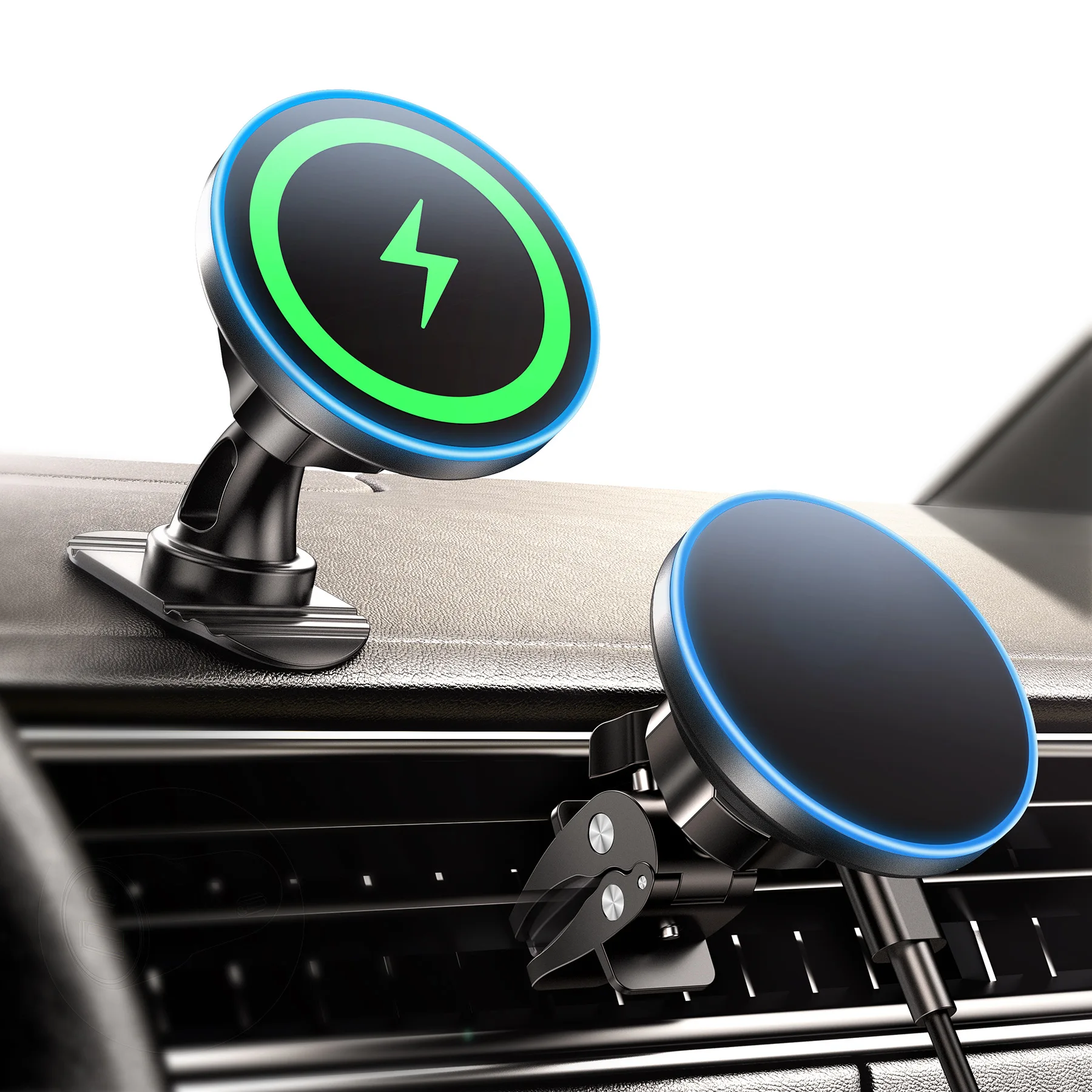 Supporto per auto con caricabatterie MagSafe, caricabatterie wireless magnetico da 15W, supporto universale per auto con caricabatterie wireless per iPhone 17/16/15/14/13