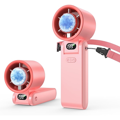 Tragbarer Handventilator mit Eiskühler, persönlicher Ventilator, 3600 mAh Akku, 20 Stunden Kühlzeit, leistungsstarker und leiser Motor mit 20.000 U/min, ideal für Reisen, Outdoor-Aktivitäten und Büro Image