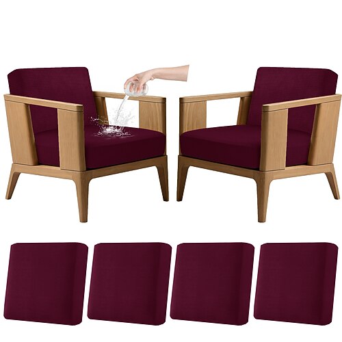 4er-Set dehnbare Kissenbezüge für Terrassenmöbel, 100 % wasserdichte Ersatzbezüge für Gartenmöbel (Couch Sofa), waschbar und wiederverwendbar