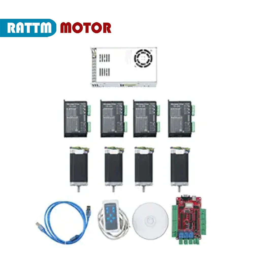 Kit controller CNC motore passo-passo USBCNC Nema23 a 3 assi 4 assi doppio albero 23HS2430B con scheda madre