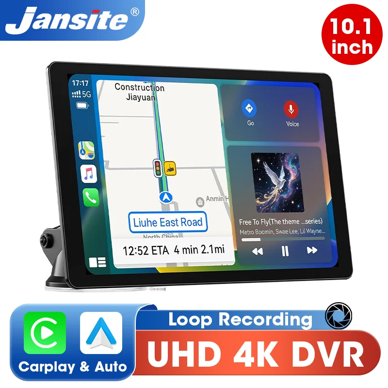 Jansite 10.1 ''4K Dashcam 4:3 Grande Schermo Carplay Android Auto DVR Auto Sistemi Intelligenti Auto Lettore Video Multimediale Radio Stereo