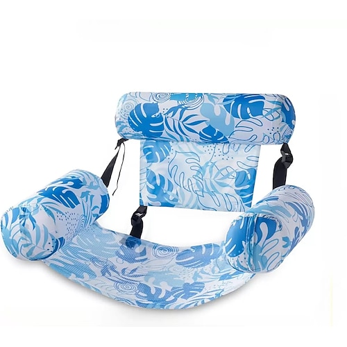 Aufblasbarer Poolstuhl, gepolsterte Schwimmliege aus PVC-Oxford-Gewebe mit Poolnudelhalterung, Poolliege für Erwachsene für Pool, See, Strand, Gartenparty, sommerliche Entspannung Image