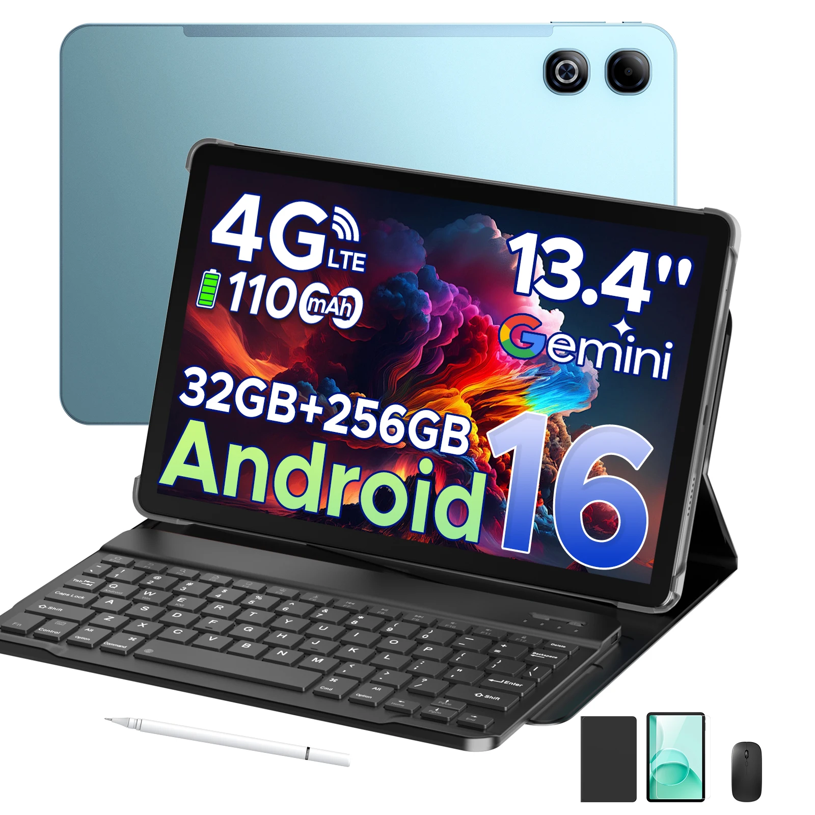 DOOGEE Tab G6 Max 2 in 1 Tablet PC Android 16 Gemini AI 13,4" Batteria 11000mAh 32GB(6+26) RAM 256GB ROM Widevine L1 Tablet PC 4G LTE