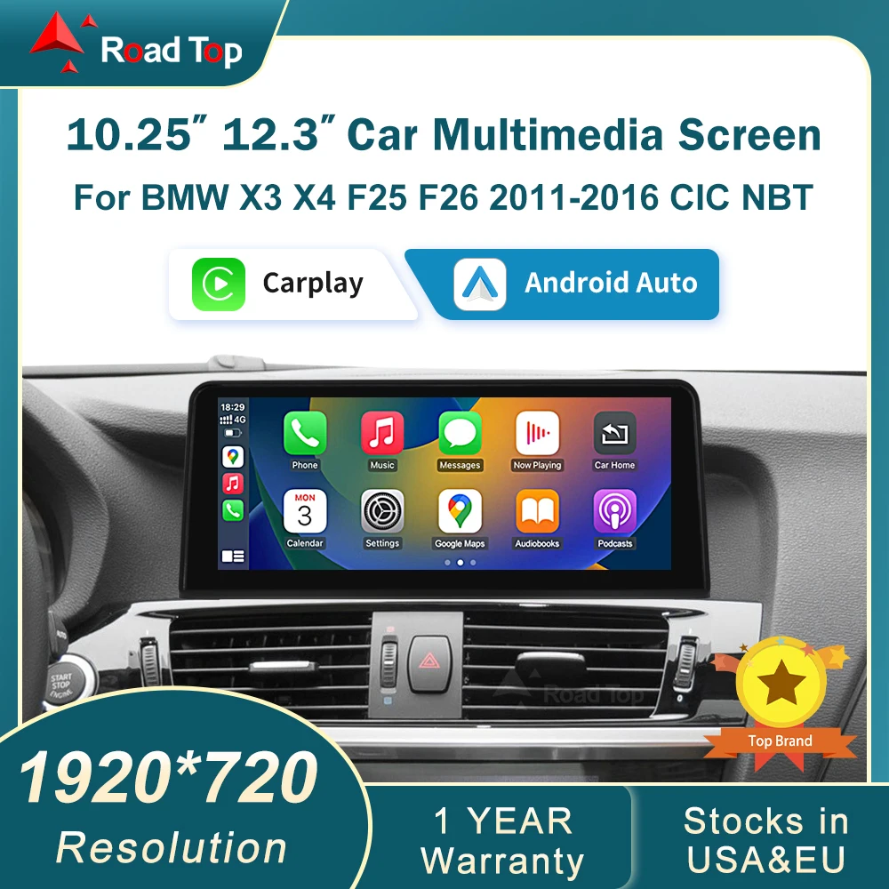 DE RoadTop 12.3 Wireless Carplay Multimedia Linux Schermo Touch Ultra-sottile Per BMW X3 F25 X4 F26 2011-2016 CIC NBT Android Auto