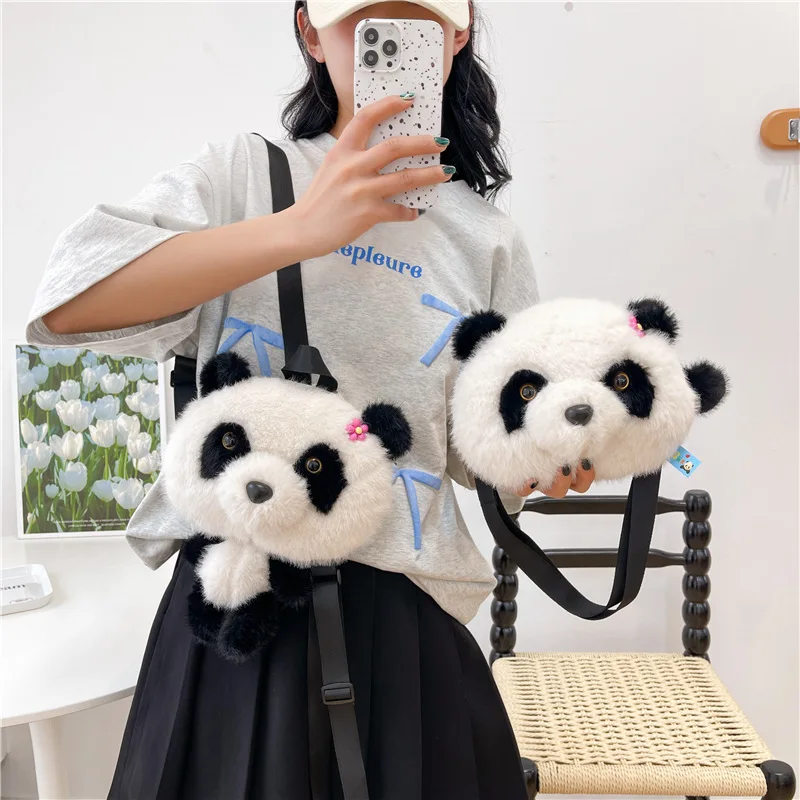 Nuova Borsa da Donna alla Moda, Borsa in Peluche a Forma di Panda, Borsa a Tracolla Singola, Zaino a Forma di Bambola, Borsa Cartoon Carina, Borsa Tote Kawaii