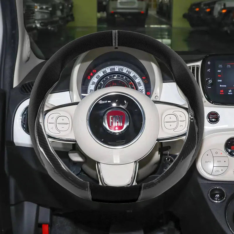 Coprivolante per Auto da 38CM per FIAT 500 Ducato Panda Grande Punto Tipo Abarth Pulse Strada 600 500L 2008-2016 2012 2013 2014
