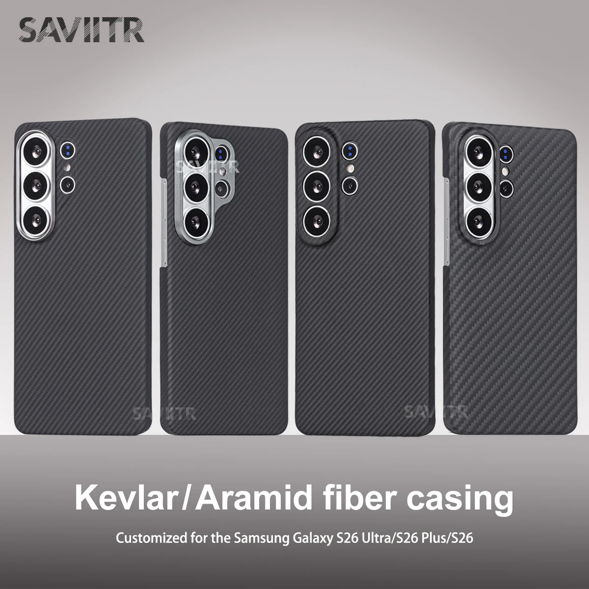SAVIITR Per Samsung Galaxy S26 Custodia in Fibra di Aramide Magnetica S26 Ultra Sottile Lussuosa Cover Protettiva S26 Plus S26+ in Kevlar