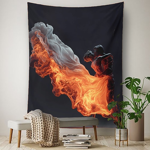 Surreale Identitätsmaske, Kunst, Frau hält Gesichter, Wandteppich, düstere, stimmungsvolle Ästhetik, einzigartige gotische Raumdekoration für Schlafzimmer, Wohnzimmer, Studio, Hintergrund, Image