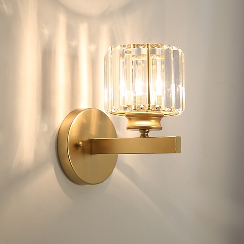 Moderne Kristallwandleuchten, dekorative Kristallwandlampen, Nachttischlampen, E27-Wandlampen mit Glasschirm für Wohnzimmer, Flur und mehr. Image