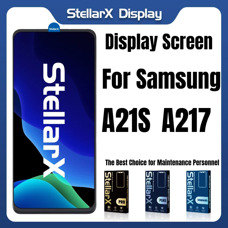 Schermo StellarX da 6,56 pollici per Samsung A21S A217F A217M, display TFT LCD con ampia gamma di colori, gamma di colori standard IPS TFT