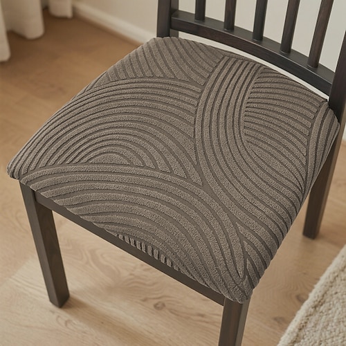 Stretch-Stuhlkissenbezug aus weichem Fleece-Stoff, Stuhlschutz, maschinenwaschbar, pflegeleicht für Esszimmermöbel Image