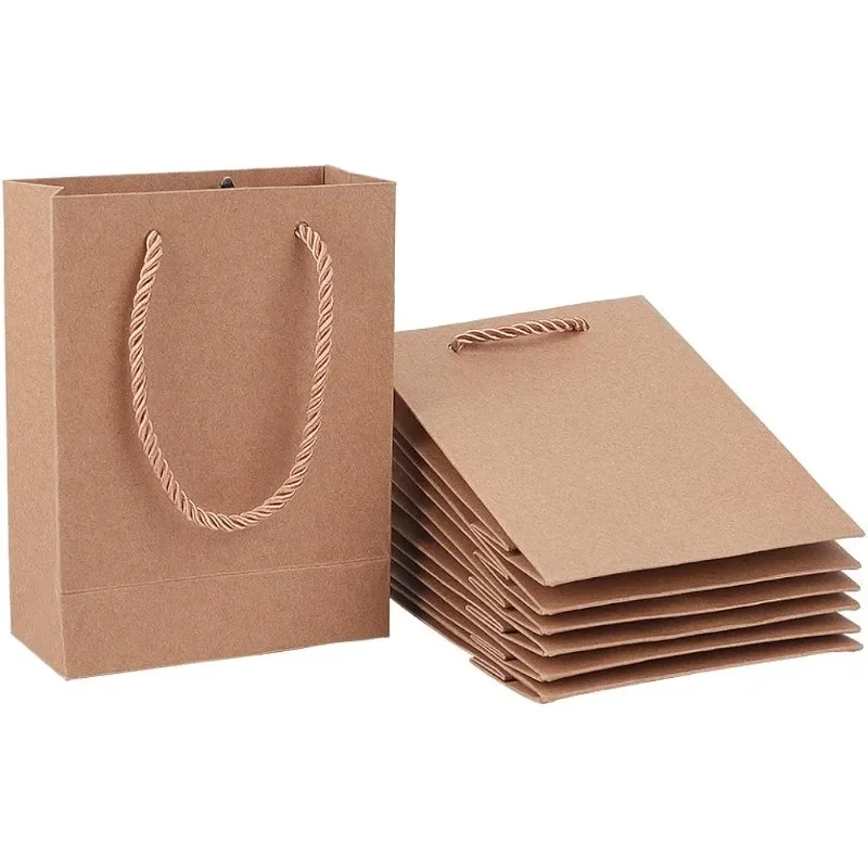 Sacchetti regalo Kraft da 20 pezzi Sacchetti da festa con manico Borsa riutilizzabile Sacchetti regalo Borsa tote per compleanno Matrimonio (4,7x2x6 pollici)