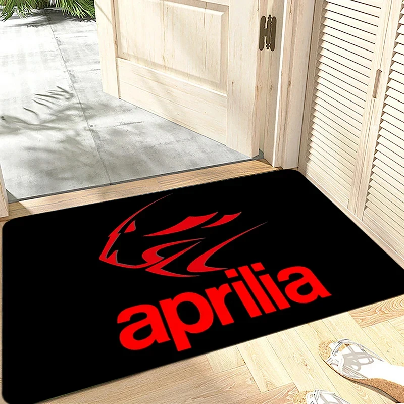 VIKAMA Aprilia Racing Motorrad-Fußmatte, rutschfeste, wasserabsorbierende Bodenmatte, für Garage, Flur, Eingangsbereich, Bettvorleger, Teppich Image