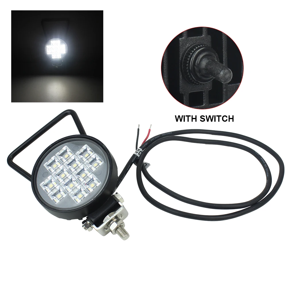 3 LED runde Arbeitsleuchte 12 LEDS 12 W Bar Netzschalter 12V 24V Offroad LED-Lichtleiste für LKW Offroad 4X4 4WD Auto SUV ATV