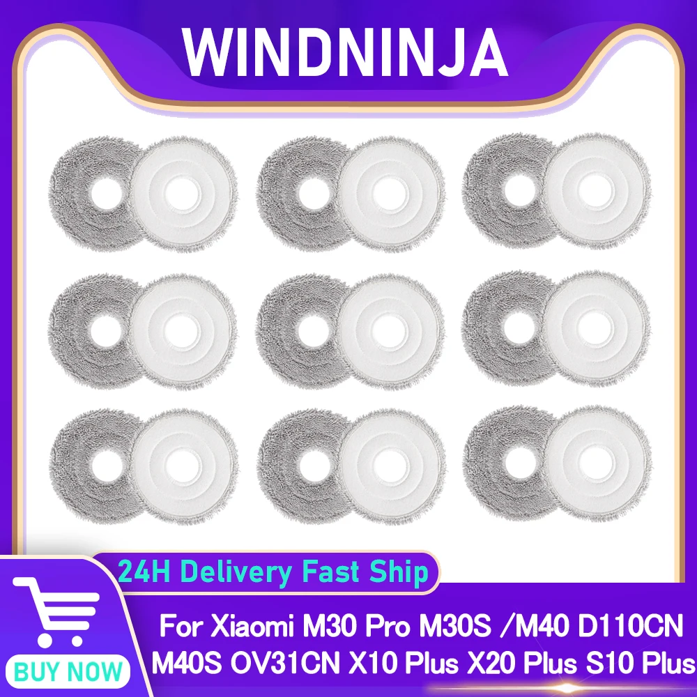 Mopptuch für Xiaomi M30 Pro M30S /M40 D110CN M40S OV31CN /X10 Plus X20 Plus /S10 Plus S20+ B108GL für Dreame/Roborock Staubsauger Image