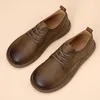 Herrenschuhe 2026 Frühling Neu Breitgezogene Echtleder-Herrenschuhe Atmungsaktive Trendige Retro Casual Lederschuhe für Männer